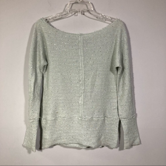Twelfth Street by Cynthia Vincent Mohair Mint Green Sequin Sweater Sz S - Picture 4 of 4